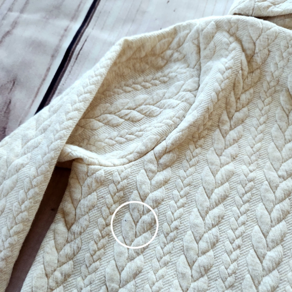 J. Crew "Cable-Knit Cowlneck Top" Cream Turtleneck Sweater | Women's Size XS - Picture 11 of 13